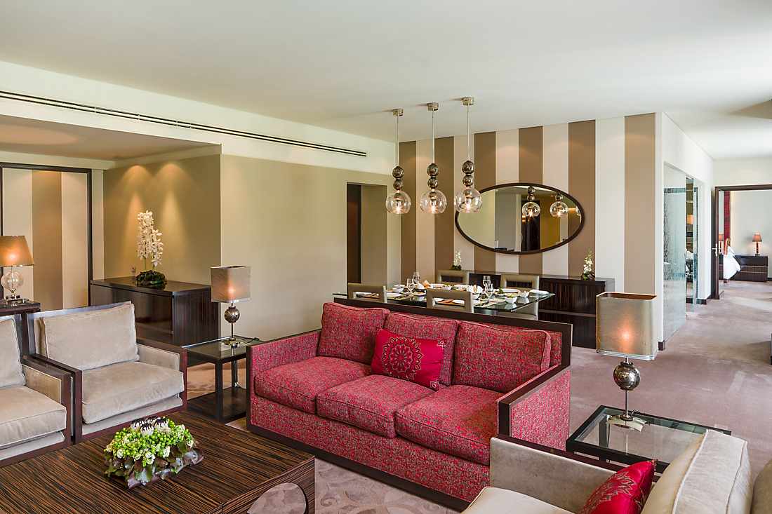 Grand Suite with red sofa